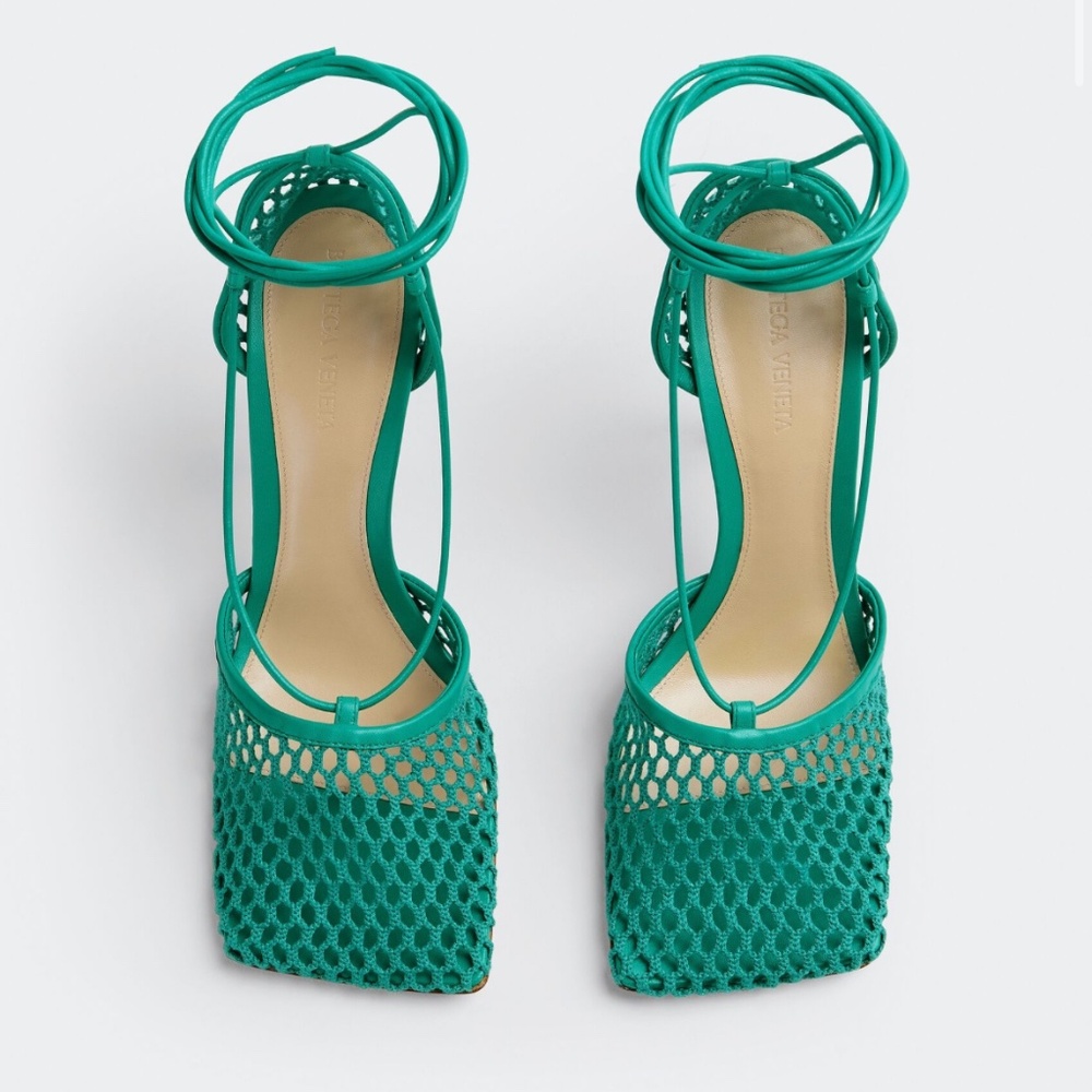 AUTHENTIC Bottega Veneta Mint Green Mesh Heels
